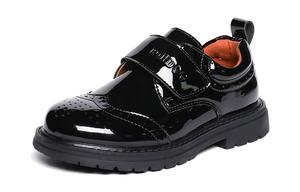 Износостойкие и легкие низкие детские кожаные туфли для детей BOBDOG, черный