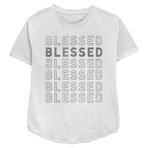 Женская футболка Blessed Word Stack с принтом и свободным кроем Unbranded