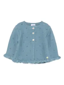 Кардиган с оборками и люверсами Paz Rodriguez, синий