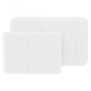 Набор ковриков для ванной Portsmouth Home из 2 предметов в полоску из пены с эффектом памяти, белый