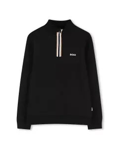 Детская толстовка с длинным рукавом BOSS Kidswear, черный