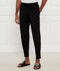 Пижамные штаны мужские Hugo Bodywear с принтом на резинке, черный