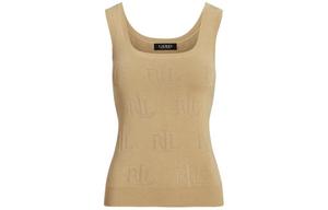 Трикотажный топ Polo Ralph Lauren с жаккардовым логотипом LAUREN RALPH LAUREN, коричневый