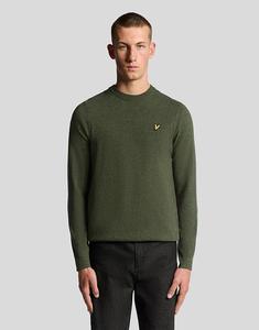 Джемпер Lyle & Scott из смеси овечьей шерсти с круглым вырезом, глубокий меланжевый оттенок