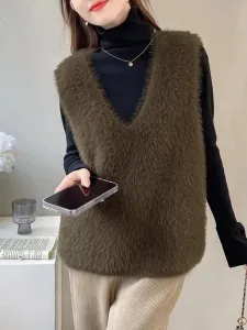 Женский жилет из искусственного меха Doux Belle, цвет Mocha