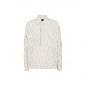 Пуговичная рубашка с длинными рукавами FENDI, Ecru