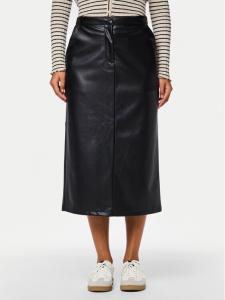 Юбка из искусственной кожи, стандартного кроя Pieces, черный