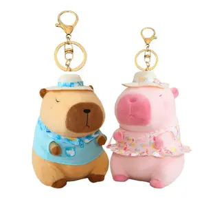 Летняя кукла капибара со сменными нарядами плюшевая игрушка 13см/25см/35см/45см высота Handsome, синий