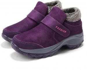 Женские зимние уличные сапоги Huixing Art с плюшевой подкладкой, теплые, водонепроницаемые, с толстой подошвой, утолщенные, с мягкой подошвой, хлопковые, Purple