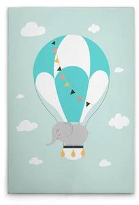 Картина на холсте A.S. Création Animal Balloon 3 цвет grünweissblaugelbgrau