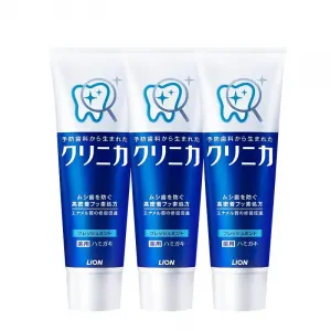 Зубная паста с ферментами для очистки и свежести дыхания 130г*8 LION, Refreshing mint 130g*3 sticks