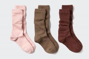 Набор носков Uniqlo Slouchy, 3 пары, 12 розовый