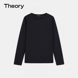 Футболка мужская Theory с длинными рукавами и круглым вырезом, черный