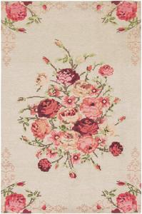 SAFAVIEH Classic Vintage Collection ковер 61 x 92 см - бежевый и красный, цветочный дизайн, без линьки и простой в уходе, идеален для помещений с высокой проходимостью: прихожая, гостиная, спальня (CLV115B)