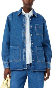 Женская джинсовая рубашка Lacoste свободного кроя, Medium Blue