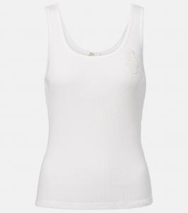 Хлопковая майка с логотипом Chloé, белый