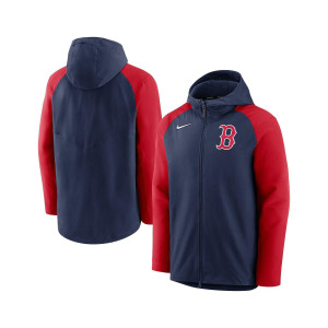 Мужская темно-синяя с красным куртка boston red sox authentic collection с капюшоном на молнии во всю длину Nike, мульти