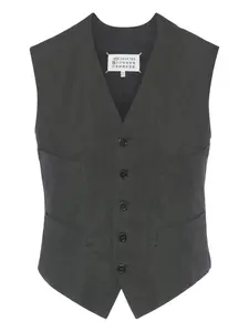 Жакет на пуговицах с карманами MAISON MARGIELA, серый