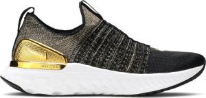 Кроссовки Nike Wmns React Phantom Run Flyknit 2 Premium 'Black Metallic Gold', черный