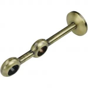 Держатель для карнизов Двойной держатель, держатель 2-рядный "Esperanca" для штанг 16 мм Держатель, настенный крепеж Liedeco, латунный/черный