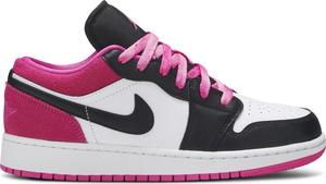 Кроссовки Air Jordan 1 Low SE GS Black Active Fuchsia, черный