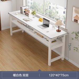 Naijia стол Naijia для домашнего использования, длинный стол для девичьей спальни, простой стол для съемных квартир, настенный длинный стол, рабочее место для балкона, узкий двухуровневый 120*40 см, цвет черный дуб с матовым покрытием