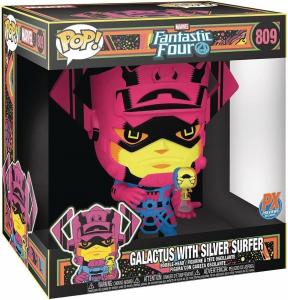 Виниловая фигурка Funko POP! Jumbo Marvel Galactus with Silver Surfer (Black Light Version)