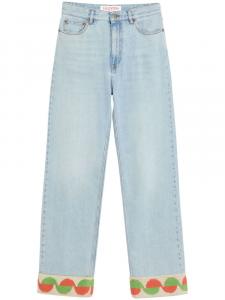 Valentino Garavani джинсы с жаккардовой отделкой, синий