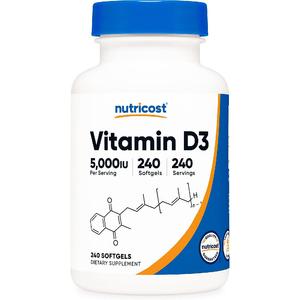 Витамины Nutricost Vitamin D3 5000 МЕ, 240 капсул