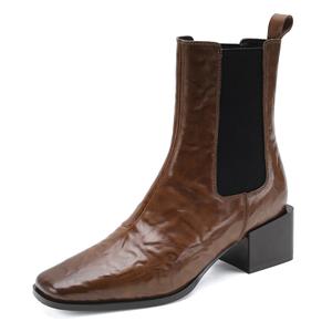 SAFIYA Короткие женские челси ботинки коричневые, цвет Brown