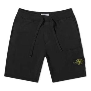Шорты garment dyed sweat shorts 'black' Stone Island, черный