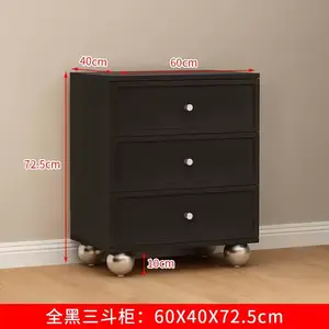 Yu Senyi Комод для гостиной и спальни, 3 ящика, черный, современный дизайн с интегрированными ящиками, доставка и самостоятельная сборка включены