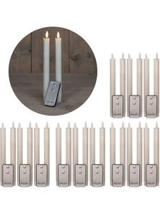 Novaliv Светодиодные конусные свечи, 24 штуки, из натурального воска, белого цвета - с 6-часовым таймером, белые