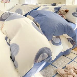 Yalu Комплект постельного белья из 4 предметов (простыня 200 см, пододеяльник 220х240 см), расчесанный хлопок, цвет R Lucky Star Blue