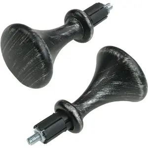 Наконечник карниза Liedeco "наконечник, концевая кнопка-конус "Esperanca" для стержней 16 мм", (2 шт.), насадка, концевая кнопка, серебристый/черный