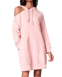Деанна худи-платье с вырезом из френч тери в розовом SUGARLIPS