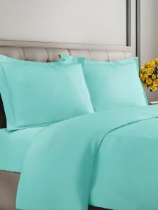 Комплект постельного белья из высококачественной микрофибры, размер 90" (ширина) x 90" (размер Queen) CGK Unlimited, Spa blue