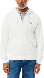 Lacoste мужская флисовая толстовка с молнией до половины, White