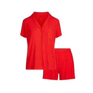 Комплект для сна Skims Soft Lounge Short, вишневый