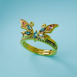 Набор колец Winx Club X Gadget4entertainment Bloom Enchantix, позолоченное серебро