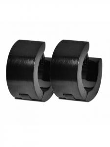 Adeliás Женские серьги-кольца из нержавеющей стали черного цвета