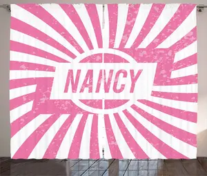 Штора ABAKUHAUS Nancy в деревенском стиле, популярное название, розовый цвет, универсальные ленточные шторы для гостиной с петлями и крючками, 280 x 225 см, светло-розовый с белым Abakuhaus