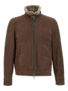 Куртка на молнии с меховым воротником VOLFAGLI, коричневый