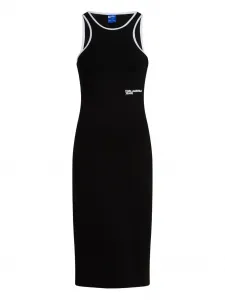 Платье без рукавов с контрастной отделкой Karl Lagerfeld Jeans, черный