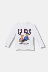 Детская хлопковая кофта с длинным рукавом Guess, белый