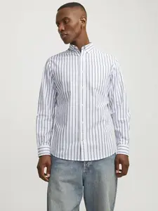 Рубашка с длинными рукавами Jack & Jones "JJEOXFORD SHIRT LS NOOS", синий