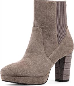 Женские ботильоны Donald Pliner LABELL с каблуком - каблук-блок 2 дюйма с платформой, ботинки на молнии, модные женские ботинки Donald J Pliner, Dark Grey - Suede