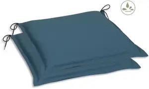 Подушка для сиденья GO-DE "Дора", комплект из 2 шт., 47х5х45 см, водоотталкивающая 47х45 см, цвет petrol + unifarben