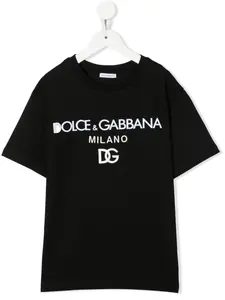 Футболка DG Milano с вышивкой Dolce & Gabbana Kids, черный