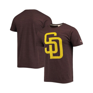 Мужская коричневая футболка san diego padres hand drawn logo tri-blend Homage, коричневый